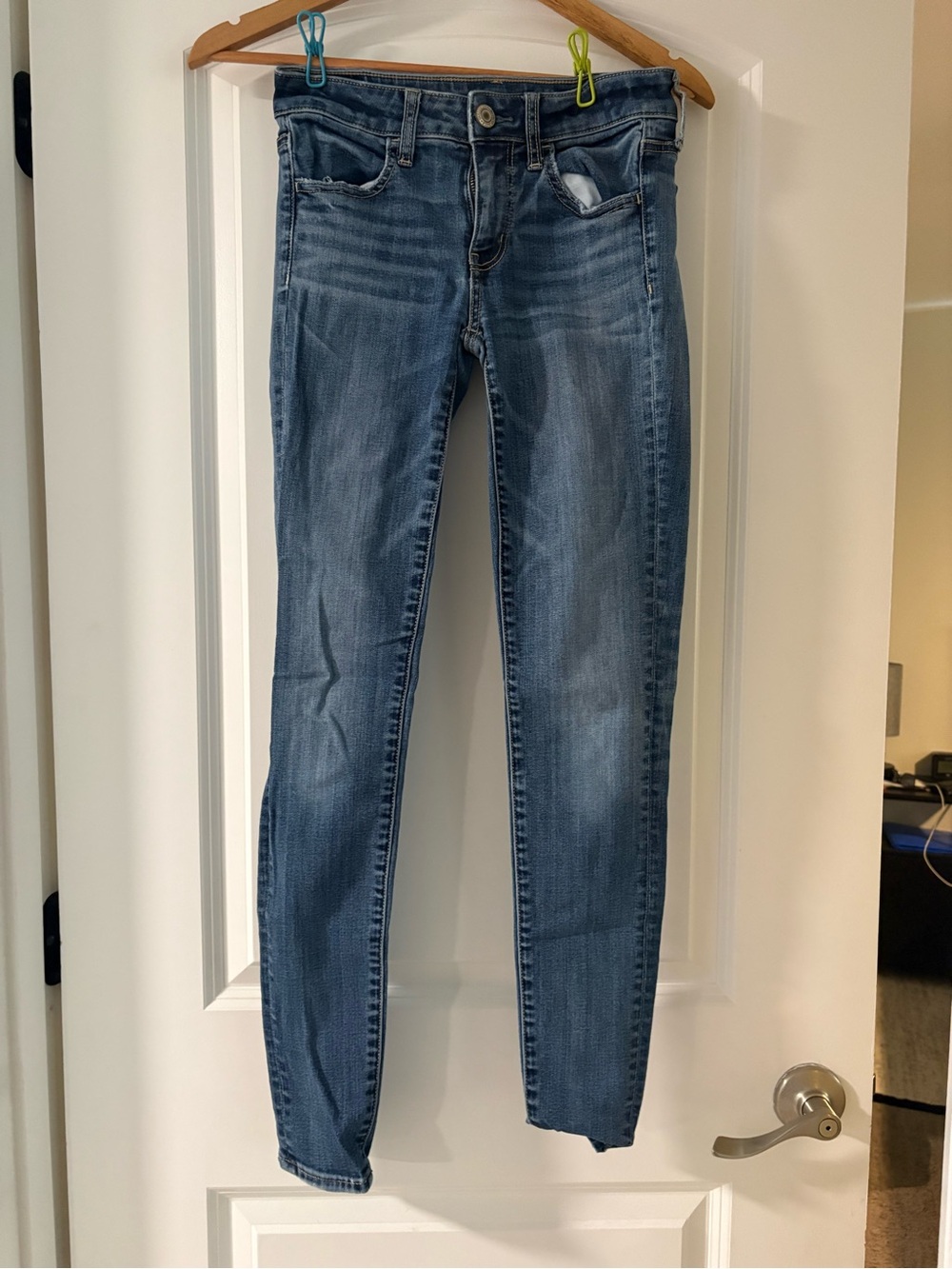 American Eagle Outfitters Light Blue Stretch Jeggings Size 2 Long